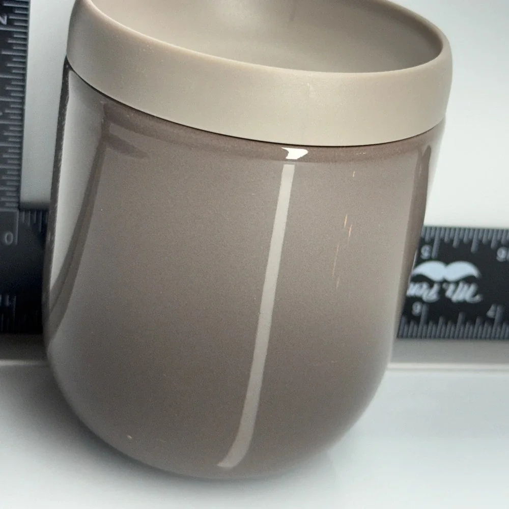 LEKUE Food Storage Container Round Beige Ceramic Cup Mug &‎ Lid